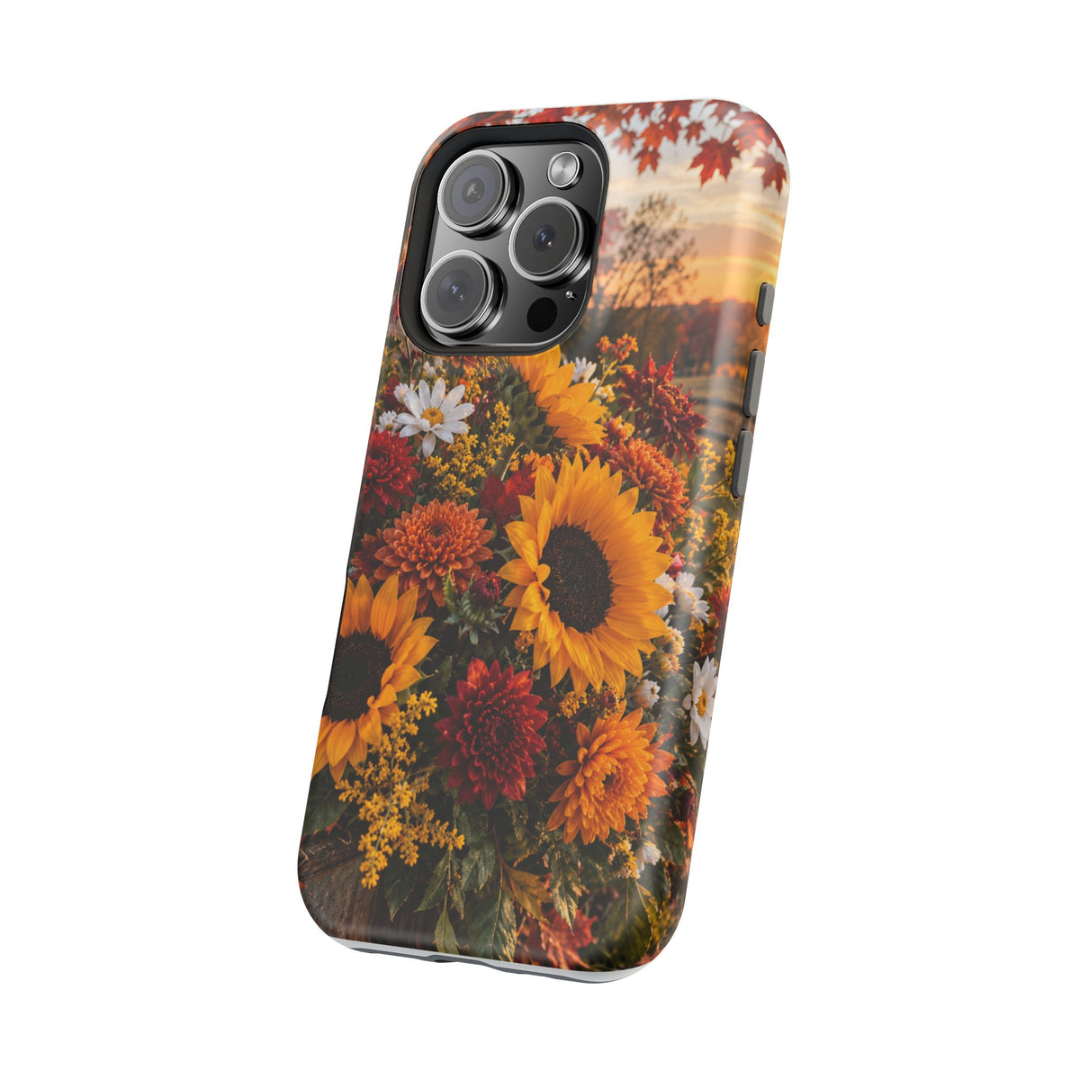 Sunflower Harvest Phone Case — Fall Floral Magnetic Impact-Resistant Cover