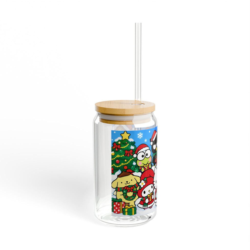 Thread Tumblrz 16oz Hello Kitty Christmas Holiday Glass Sipper with Straw