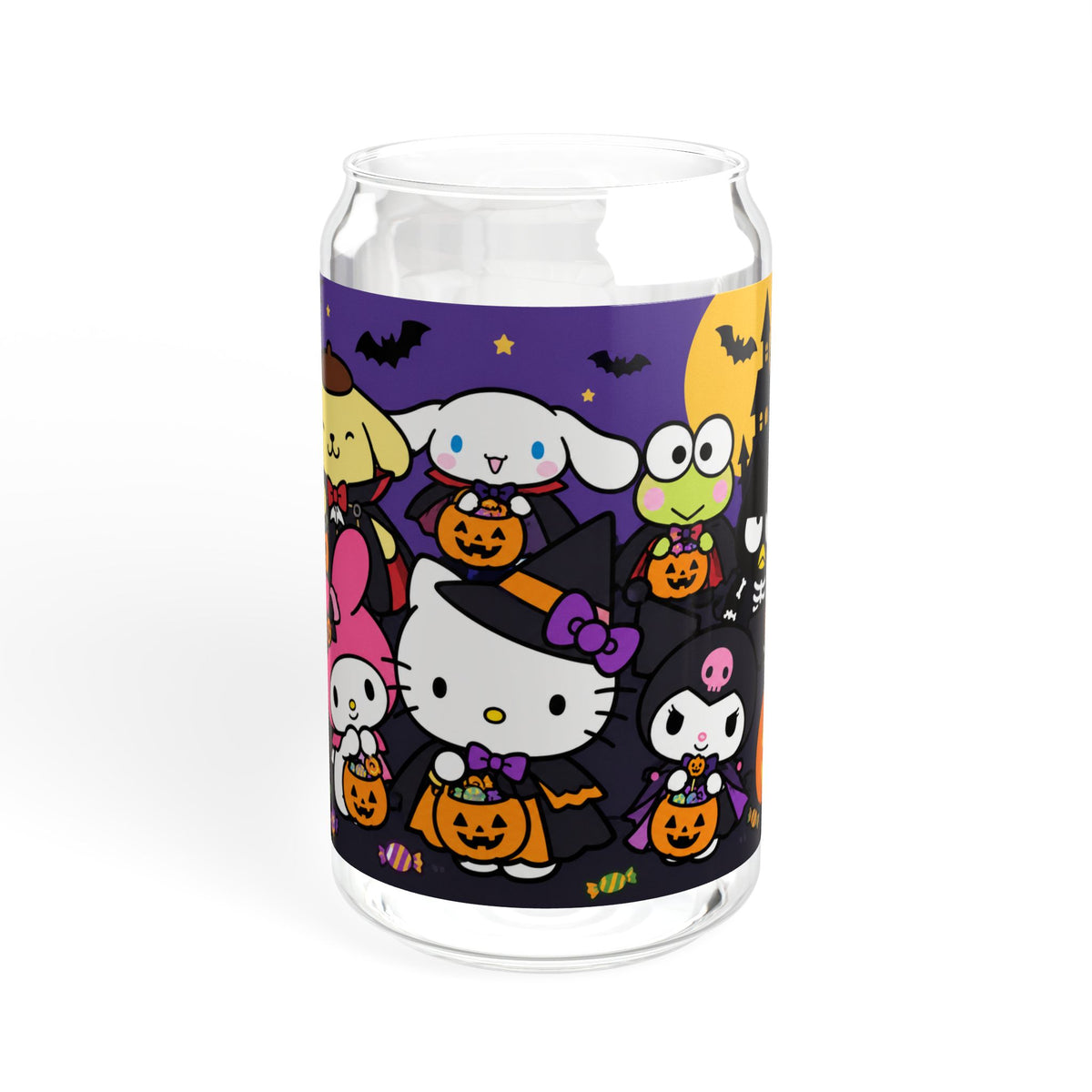 Thread Tumblrz 16oz Hello Kitty Halloween Trick-or-Treat Glass Sipper with Straw