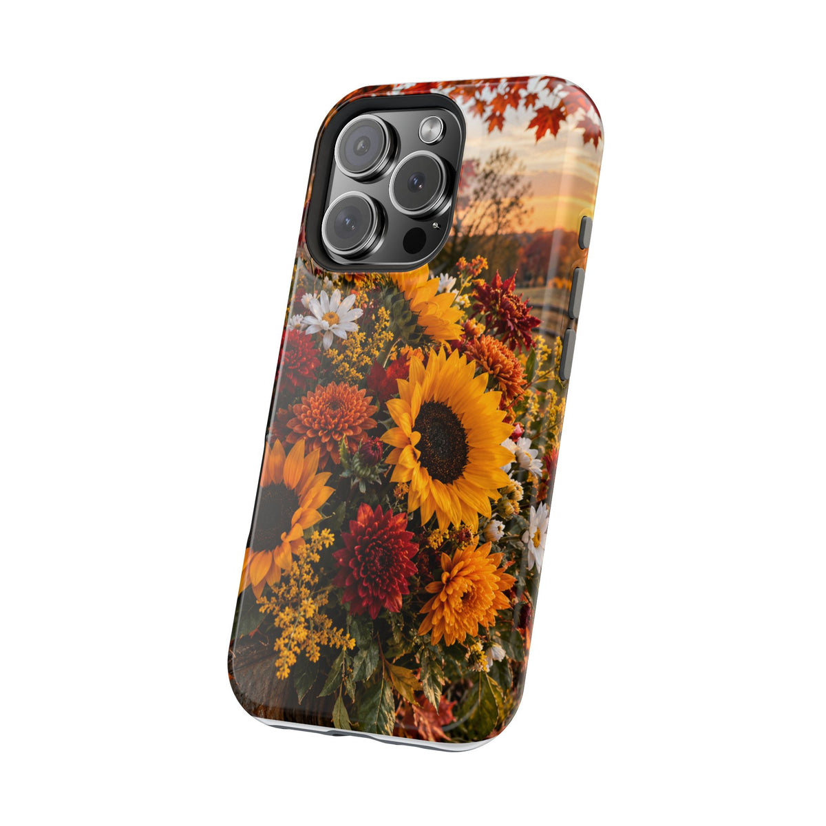 Sunflower Harvest Phone Case — Fall Floral Magnetic Impact-Resistant Cover