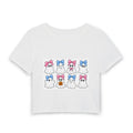 Thread Tumblrz Women's Cute Ghost Bows Halloween Graphic Crop Baby T-Shirt