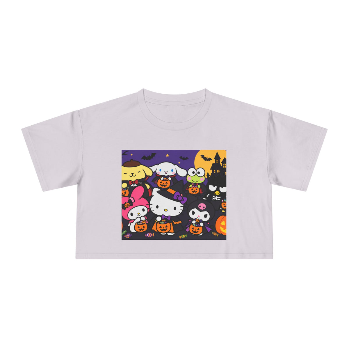Thread Tumblrz Women's Hello Kitty Halloween Trick-or-Treat Graphic Crop T-Shirt