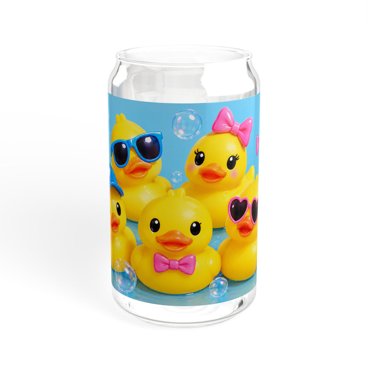 Thread Tumblrz 16oz Cute Rubber Duck Glass Sipper with Straw