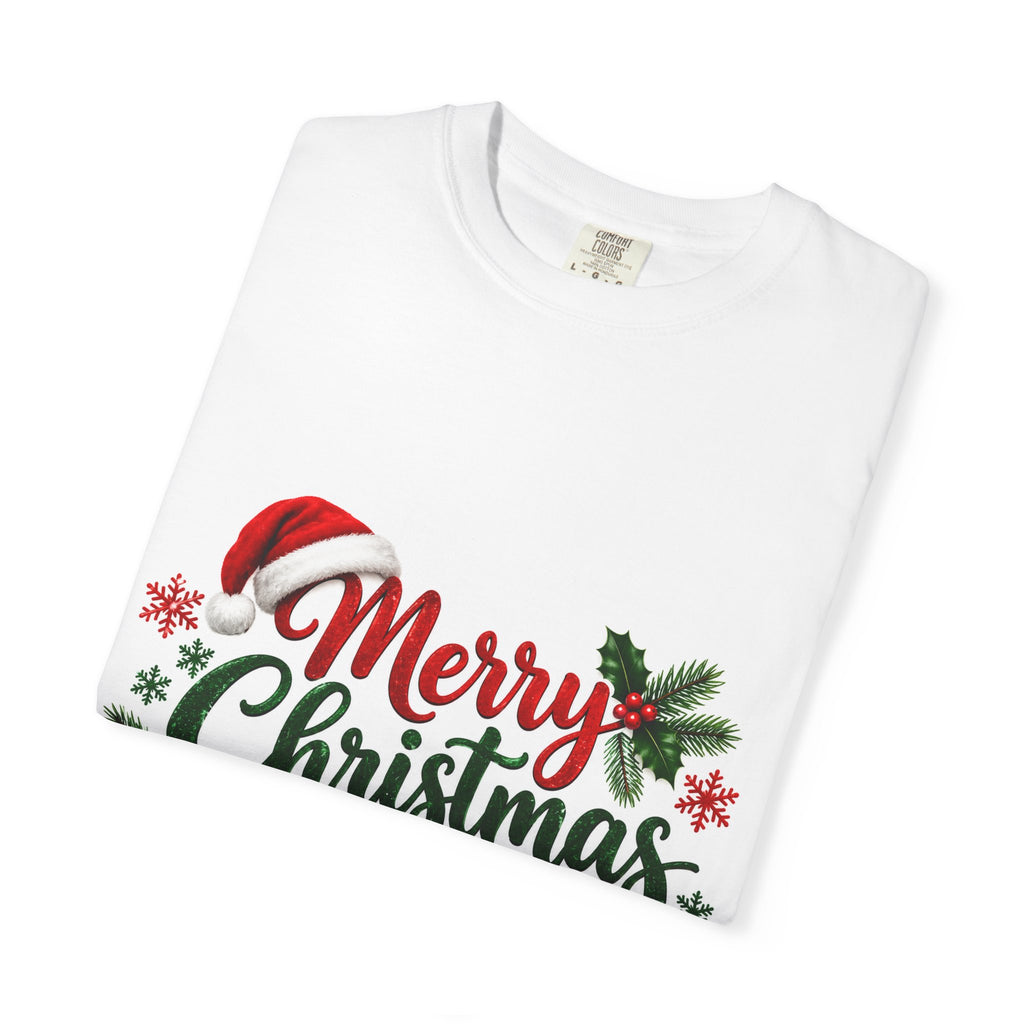 Thread Tumblrz Merry Christmas Festive Santa Hat & Wreath Graphic T-Shirt