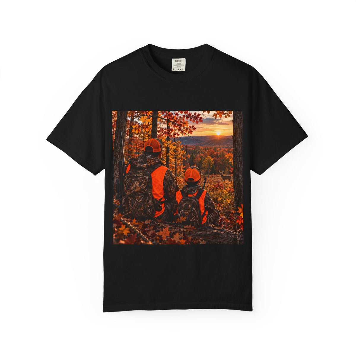 Thread Tumblrz Men's Father & Son Hunting Sunset Camouflage Graphic T-Shirt
