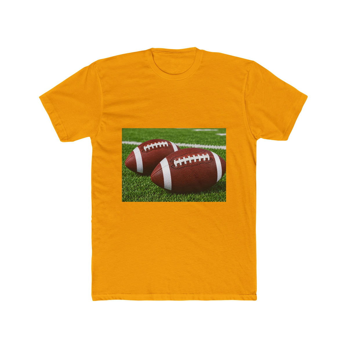 Thread Tumblrz Men's Football Graphic Cotton T-Shirt — Two Footballs on Field