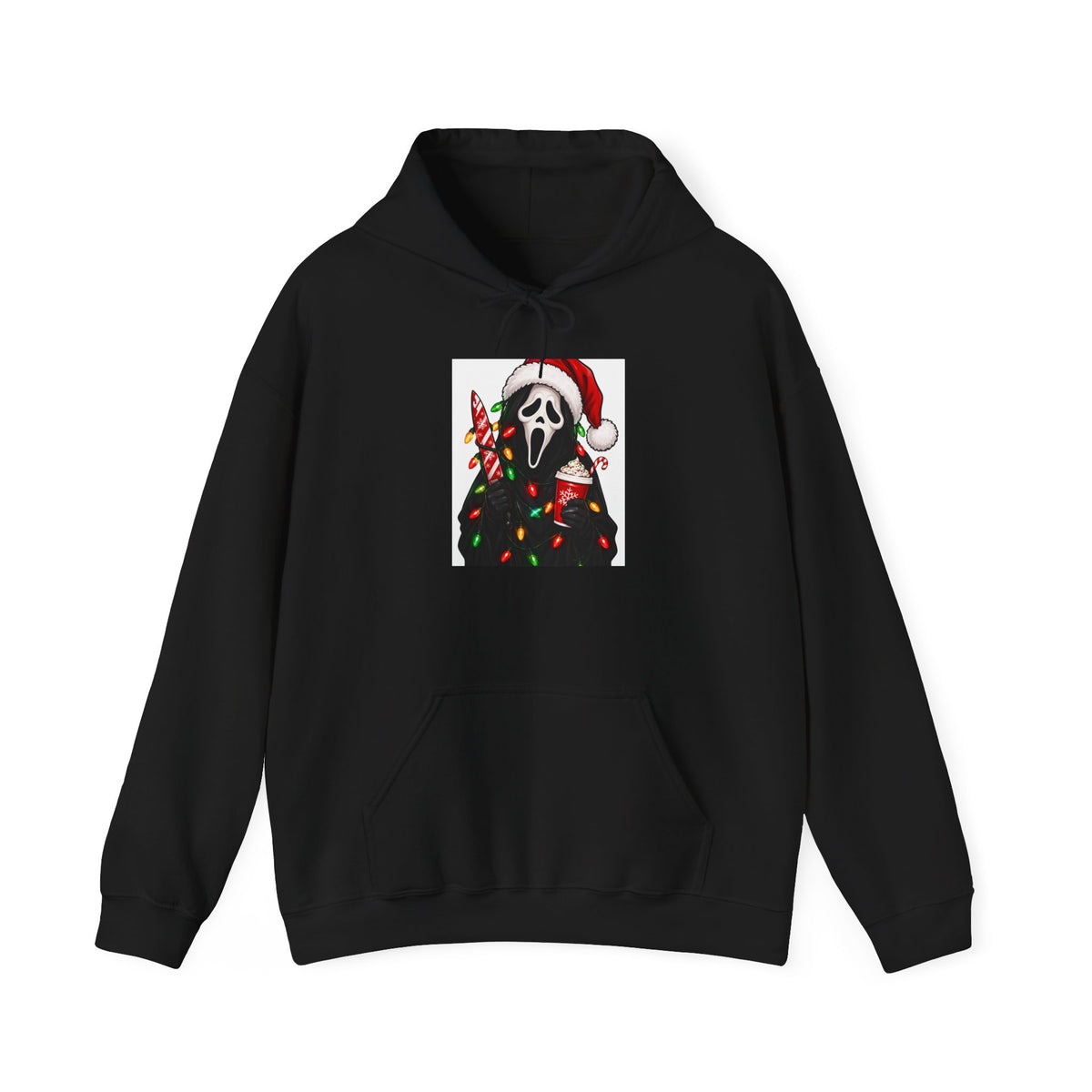 Thread Tumblrz Christmas Scream Ghostface Santa Hat & Lights Pullover Hoodie