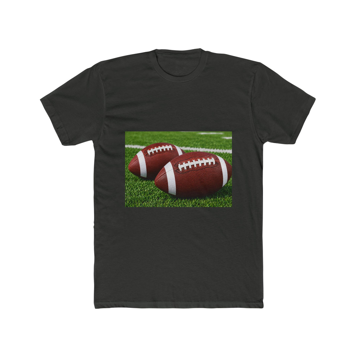 Thread Tumblrz Men's Football Graphic Cotton T-Shirt — Two Footballs on Field