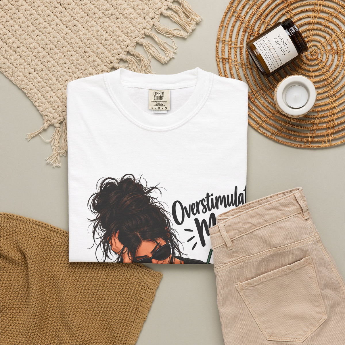 Thread Tumblrz Women's Overstimulated Mom Funny Graphic T-Shirt — Mom Life Tee