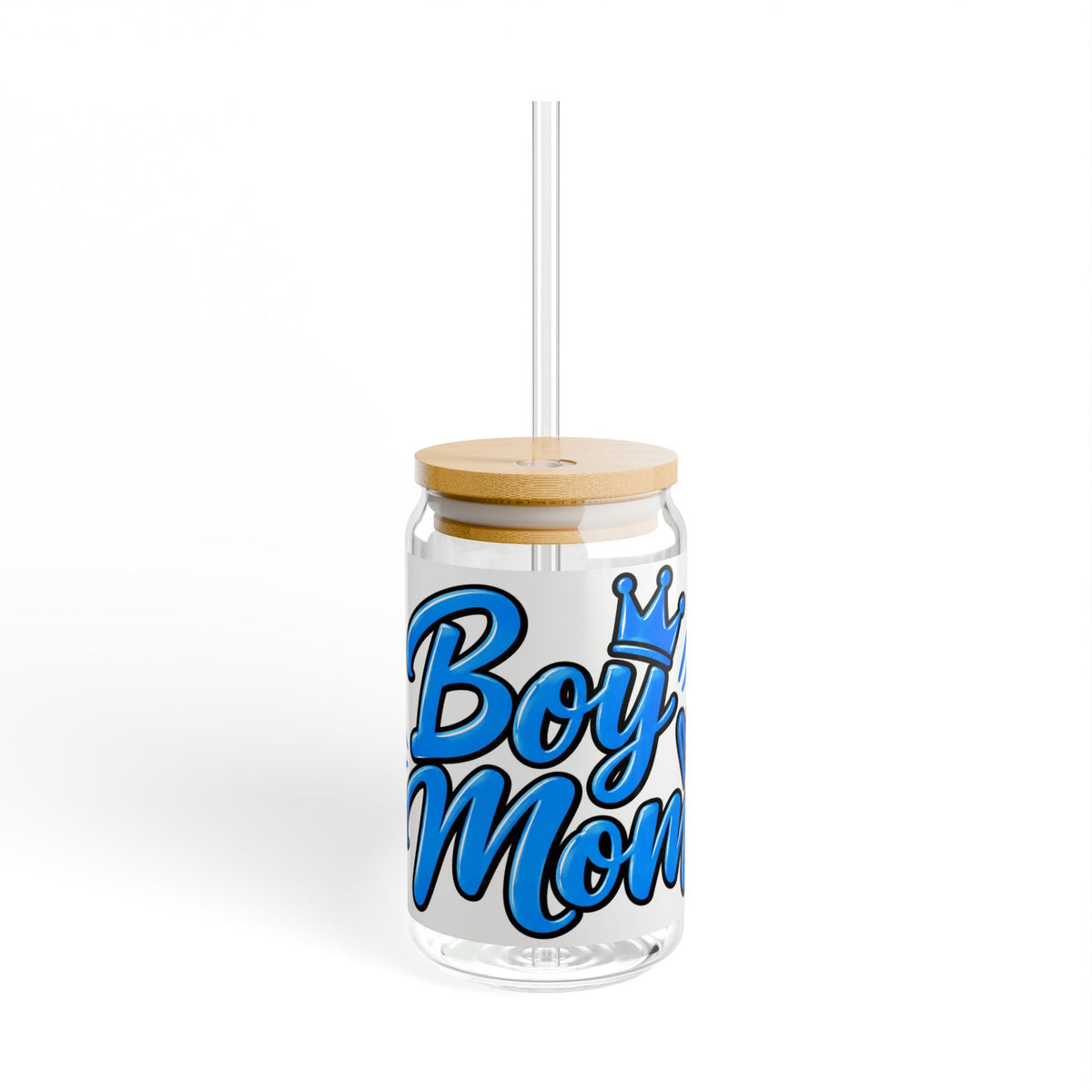 Thread Tumblrz 16oz Boy Mom Insulated Glass Sipper with Straw