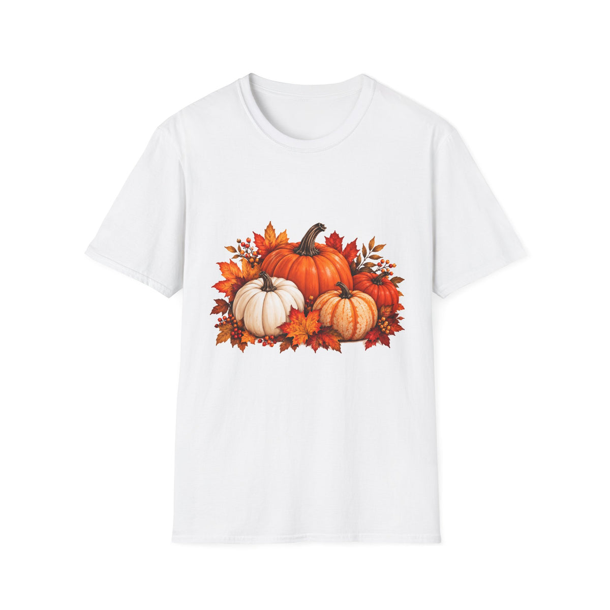 Thread Tumblrz Fall Pumpkin Trio Autumn Leaves Harvest Graphic T-Shirt