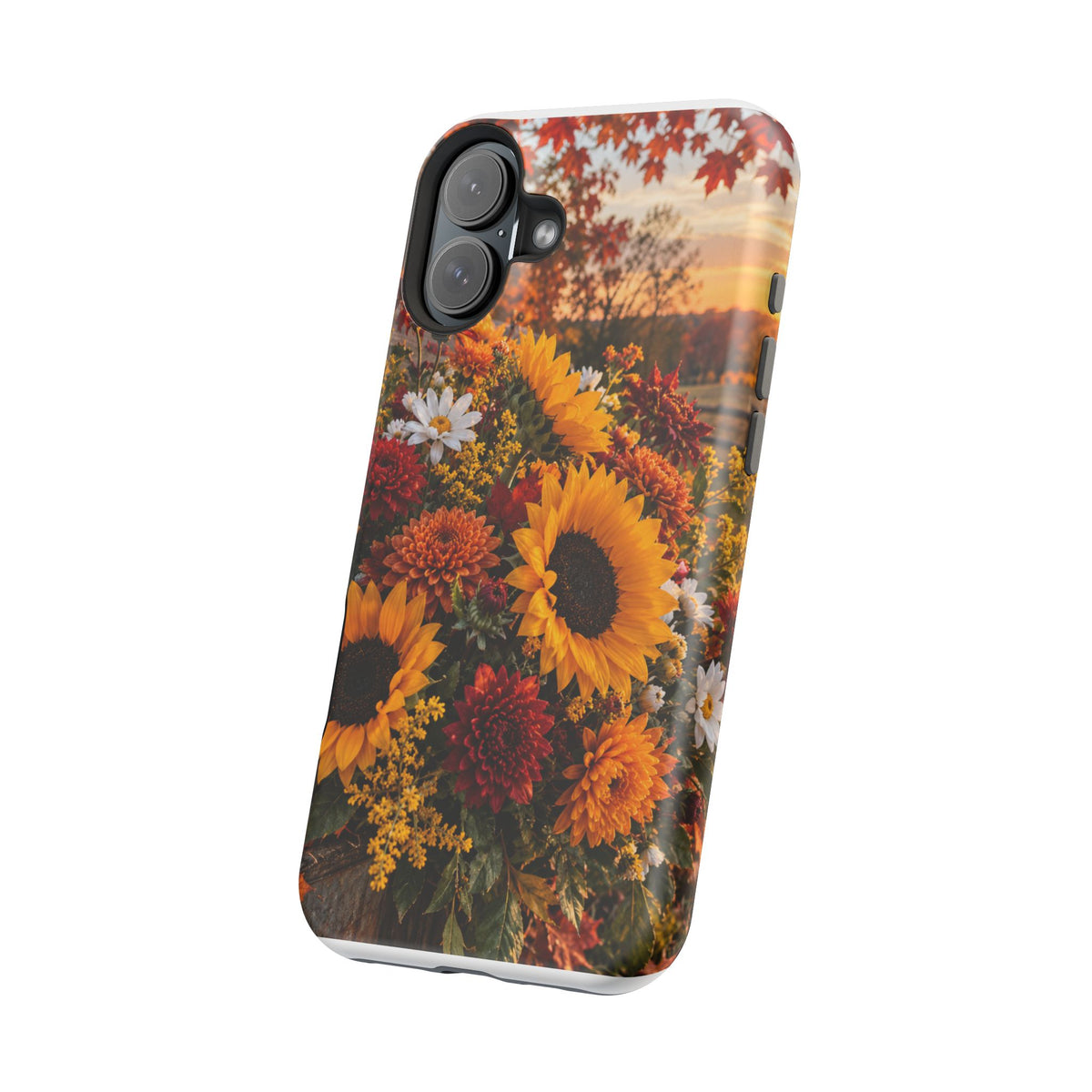 Sunflower Harvest Phone Case — Fall Floral Magnetic Impact-Resistant Cover