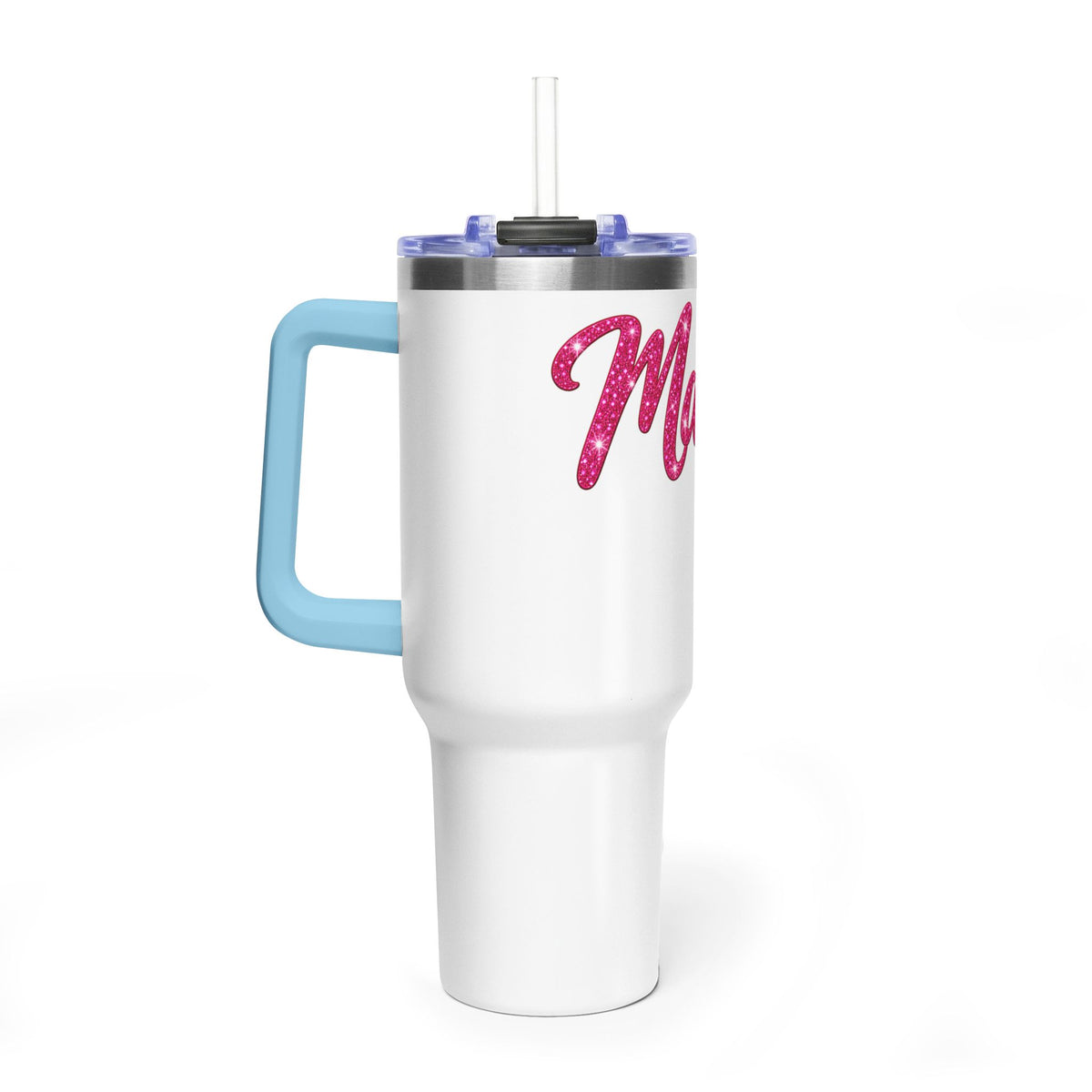 Thread Tumblrz 40oz Mama Pink Glitter Vacuum Insulated Travel Tumbler