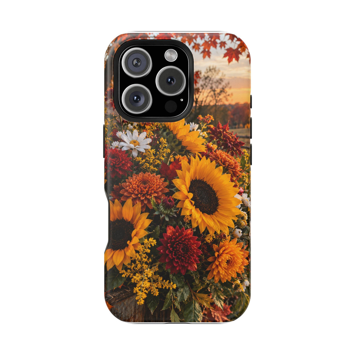 Sunflower Harvest Phone Case — Fall Floral Magnetic Impact-Resistant Cover