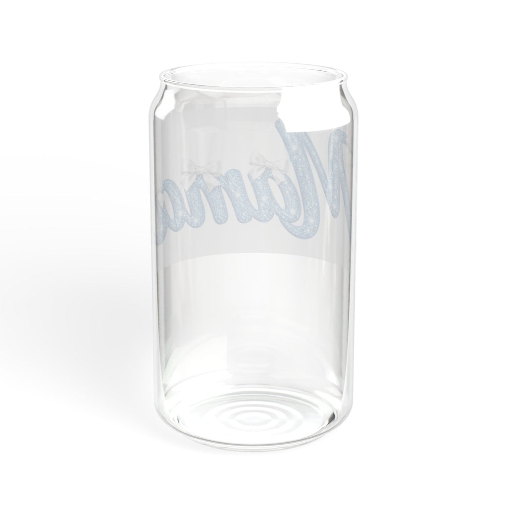 Thread Tumblrz 16oz Mama Blue Script Glass Sipper Jar with Straw