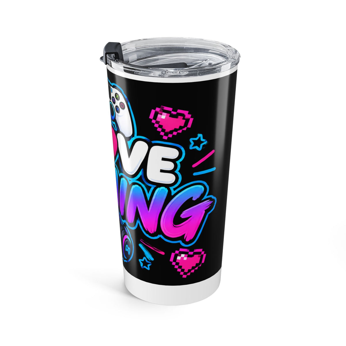 Thread Tumblrz 20oz I Love Gaming Neon Controller Insulated Travel Tumbler