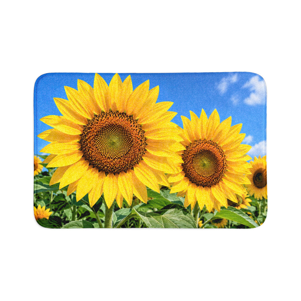 Sunflower Bath Mat 3-Piece Set – Bright Floral Bathroom Rug Ensemble