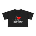 Thread Tumblrz Women's I Love My Boyfriend Romantic Graphic Crop T-Shirt