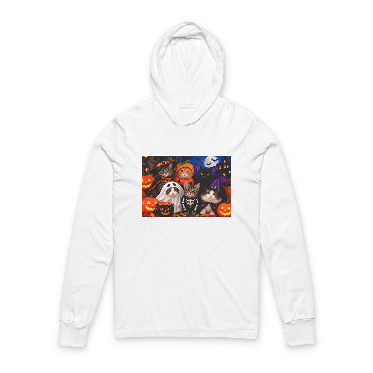 Thread Tumblrz Halloween Dogs & Cats Hooded Long Sleeve T-Shirt