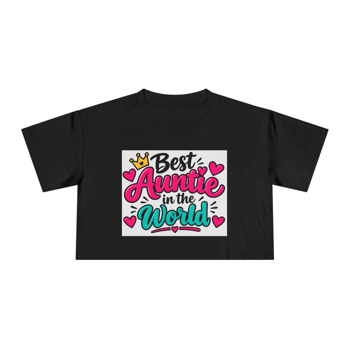 Thread Tumblrz Women's Best Auntie in the World Graphic Crop T-Shirt — Aunt Gift