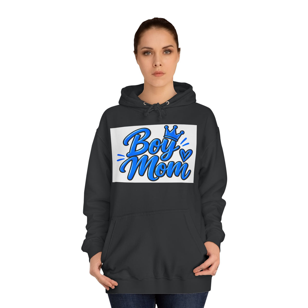 Thread Tumblrz Women's Boy Mom Blue Script Graphic Pullover Hoodie