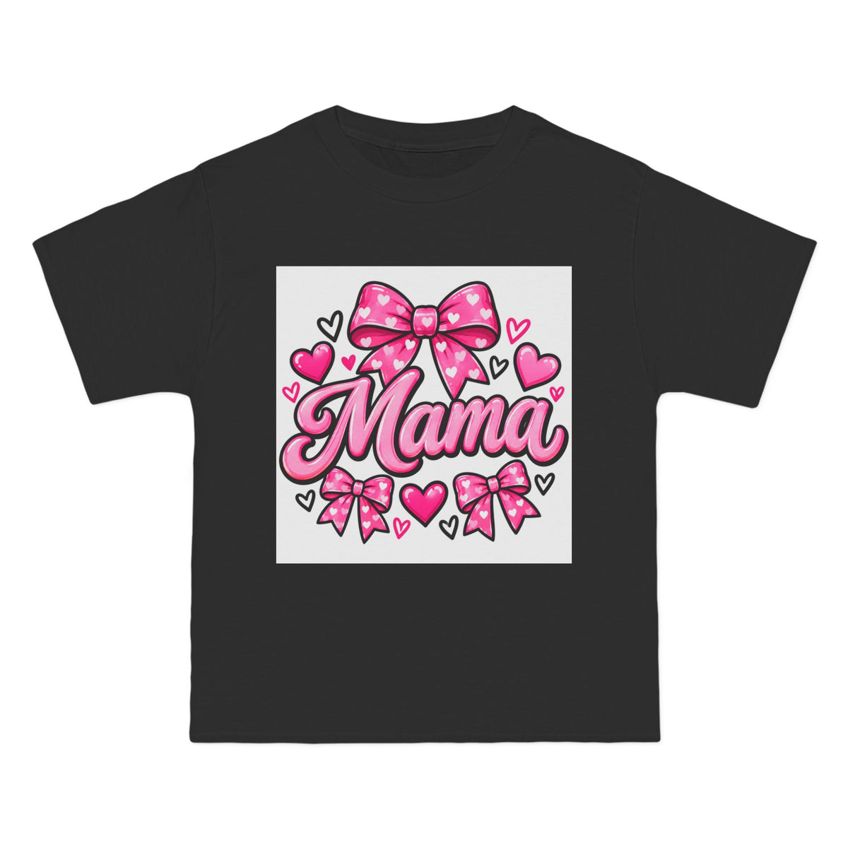 Thread Tumblrz Women's Mama Pink Bow Hearts Graphic T-Shirt — Mother's Day Tee