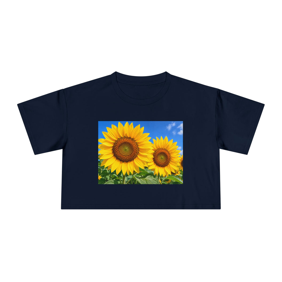 Thread Tumblrz Women's Sunflower Print Crop T-Shirt