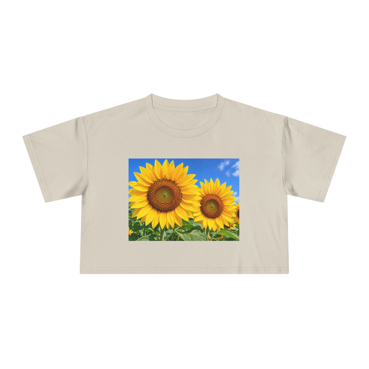 Thread Tumblrz Women's Sunflower Print Crop T-Shirt