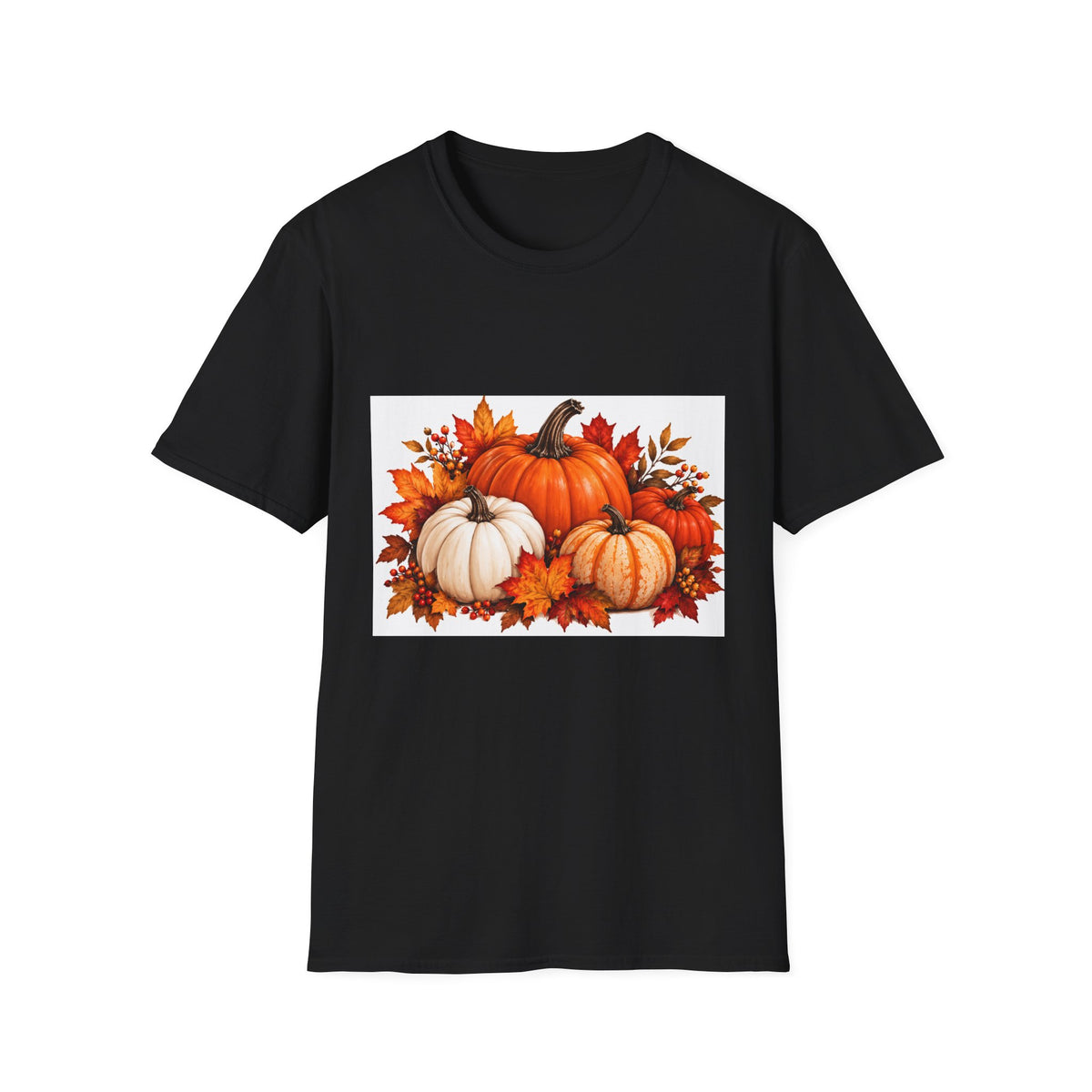Thread Tumblrz Fall Pumpkin Trio Autumn Leaves Harvest Graphic T-Shirt