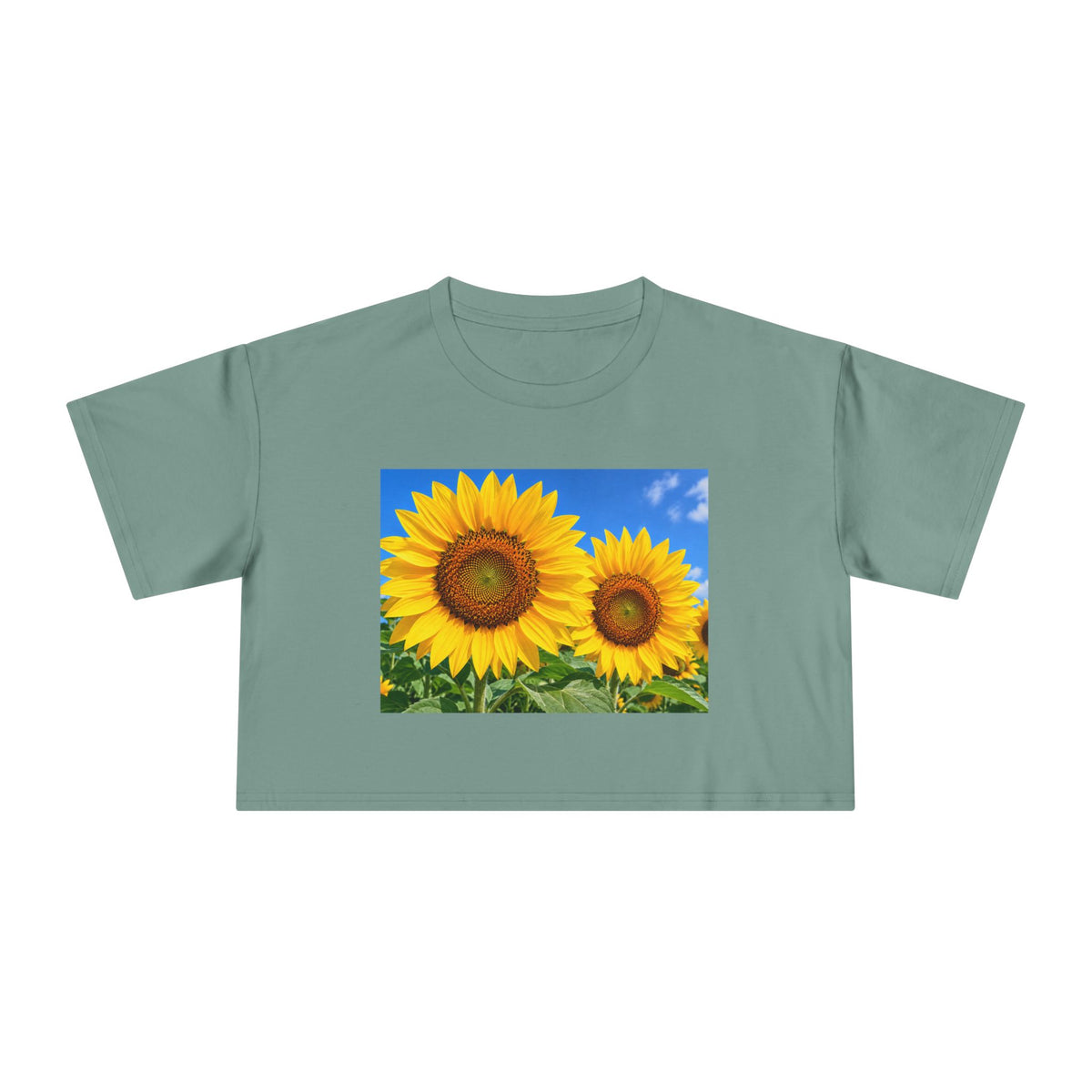 Thread Tumblrz Women's Sunflower Print Crop T-Shirt
