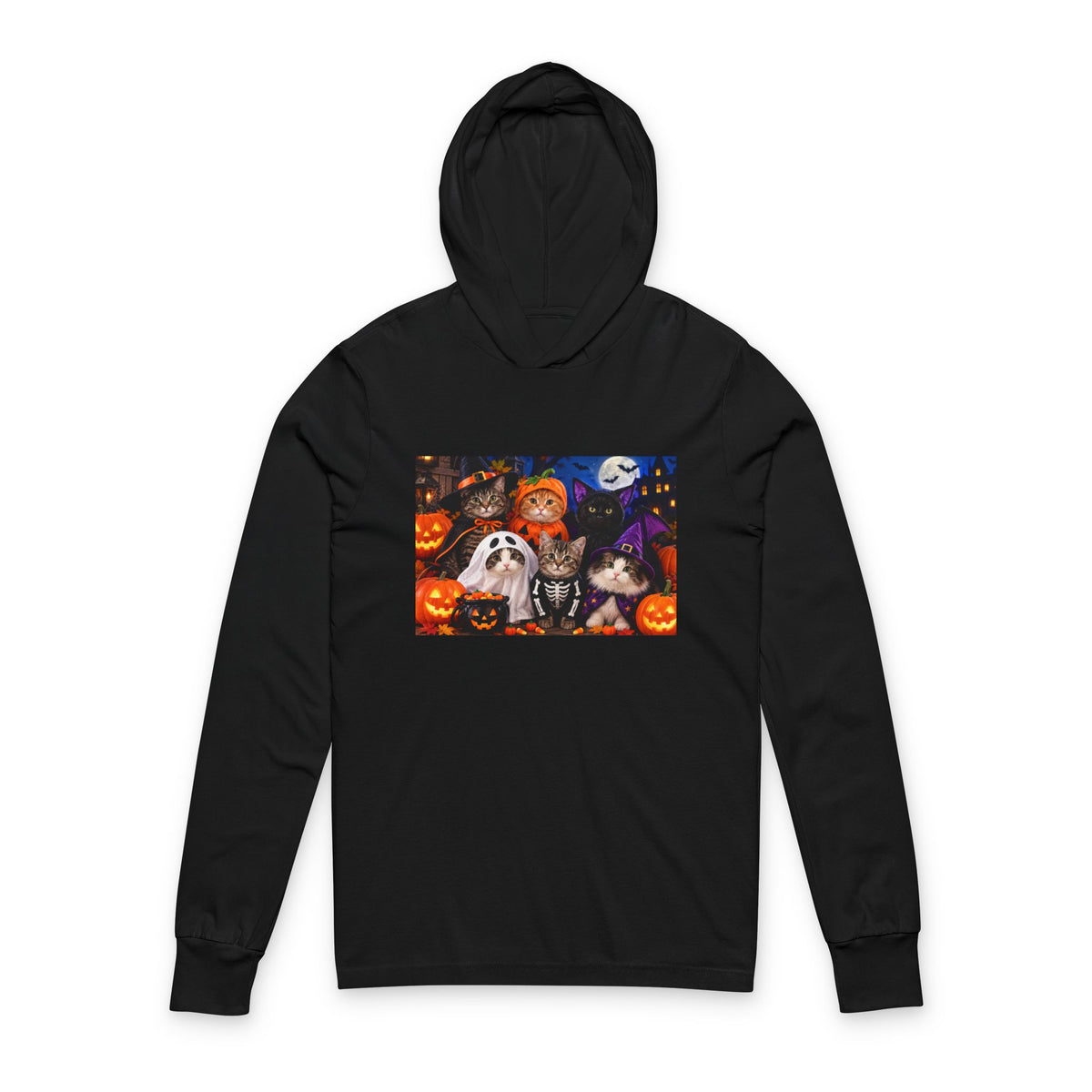 Thread Tumblrz Halloween Dogs & Cats Hooded Long Sleeve T-Shirt