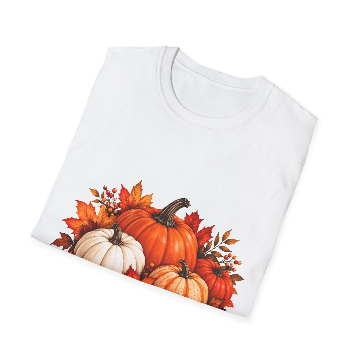 Thread Tumblrz Fall Pumpkin Trio Autumn Leaves Harvest Graphic T-Shirt