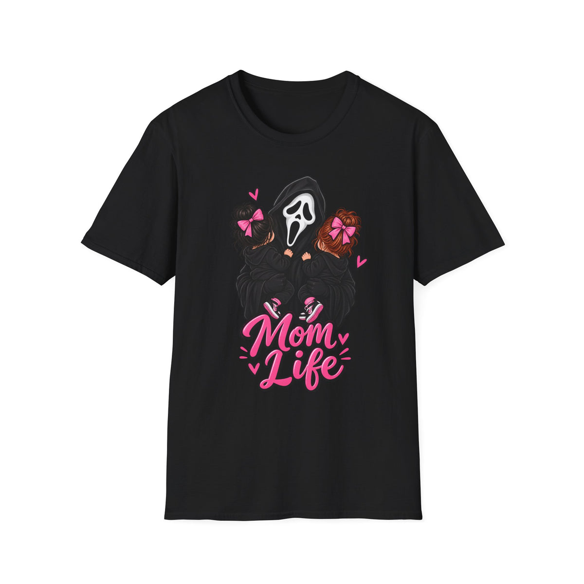 Thread Tumblrz Women's Mom Life Cute Scream Mask Horror Graphic T-Shirt