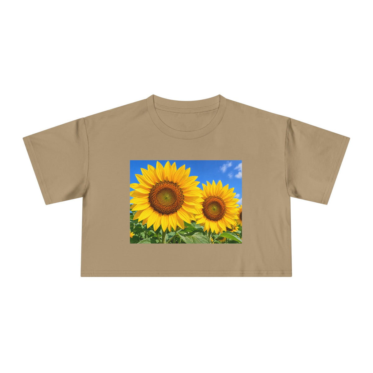 Thread Tumblrz Women's Sunflower Print Crop T-Shirt