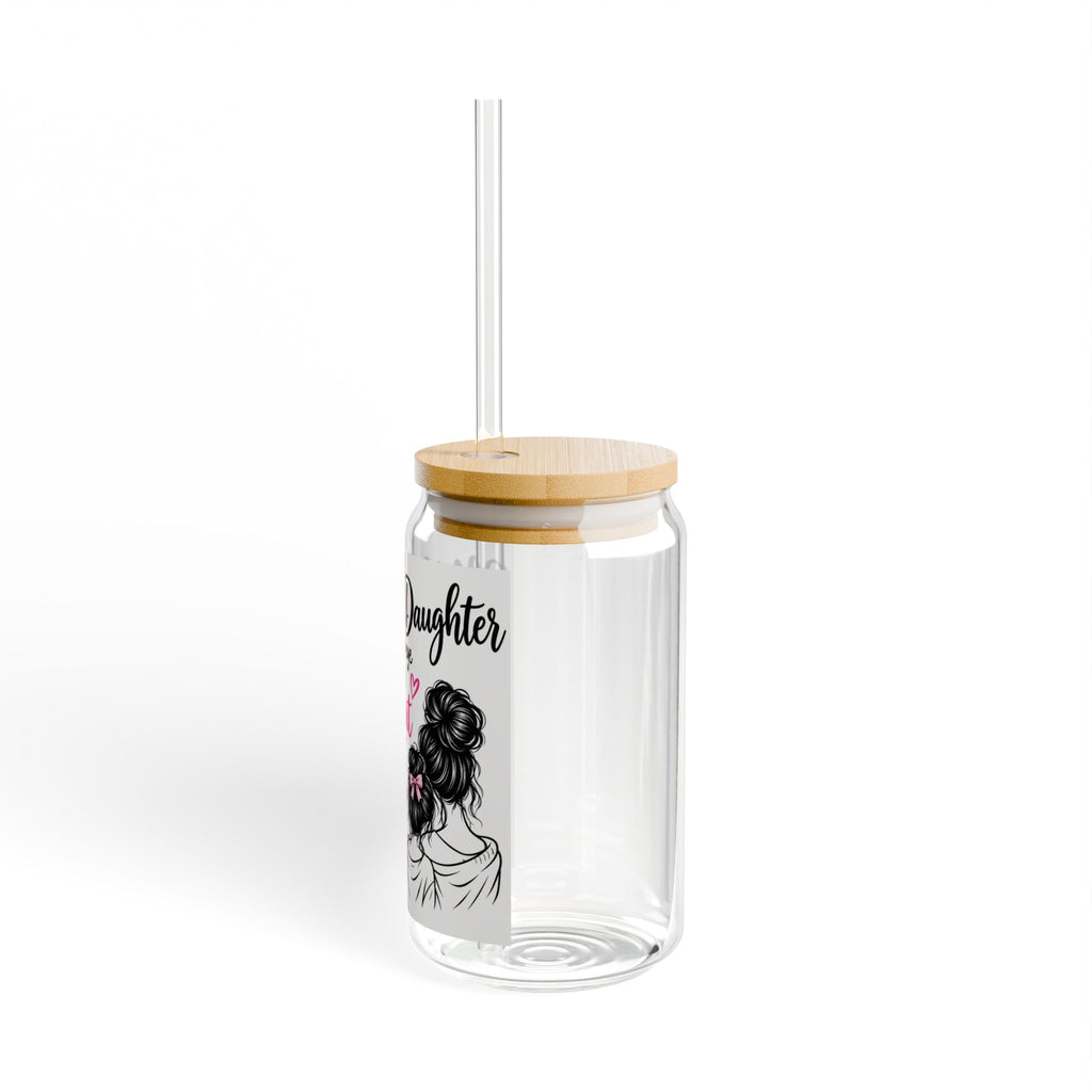 Thread Tumblrz 16oz Mother & Daughter Heart to Heart Glass Sipper with Straw