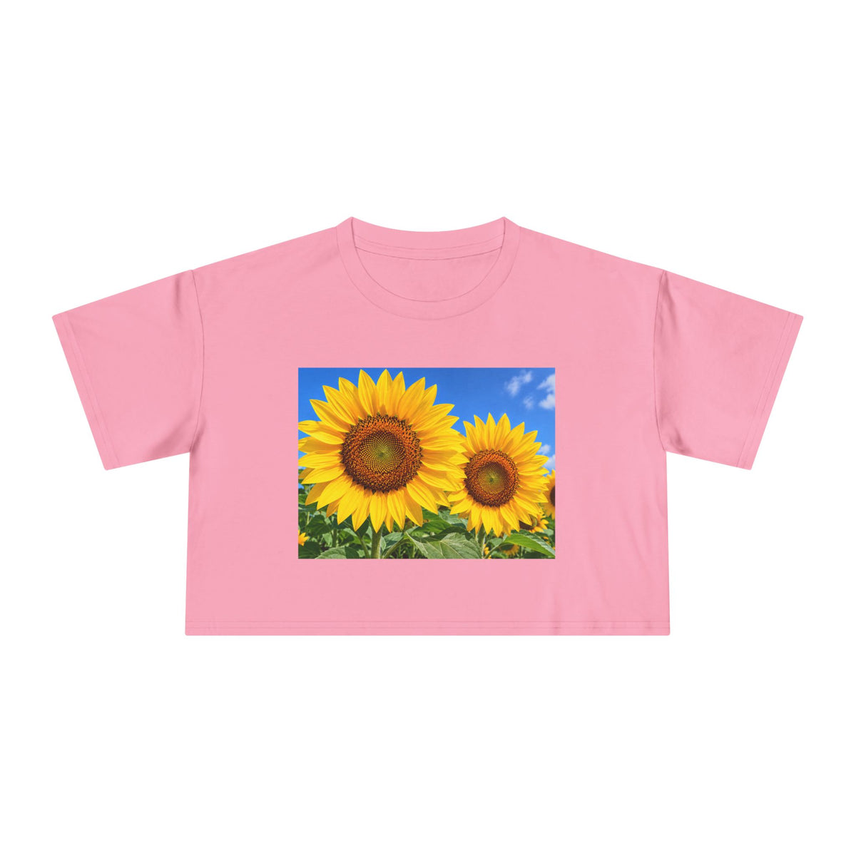 Thread Tumblrz Women's Sunflower Print Crop T-Shirt