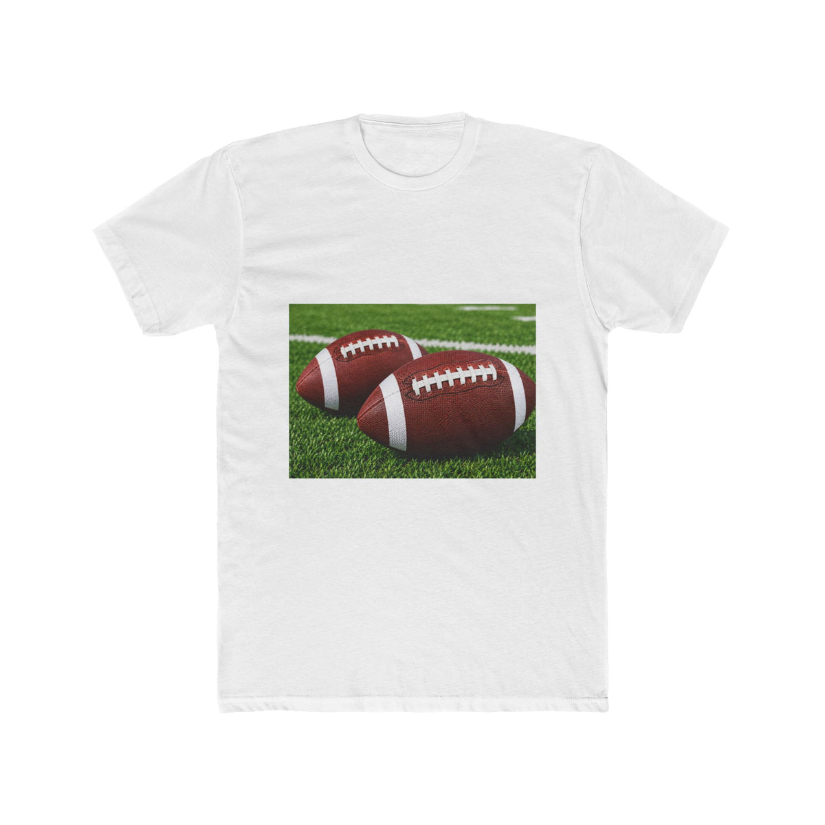 Thread Tumblrz Men's Football Graphic Cotton T-Shirt — Two Footballs on Field