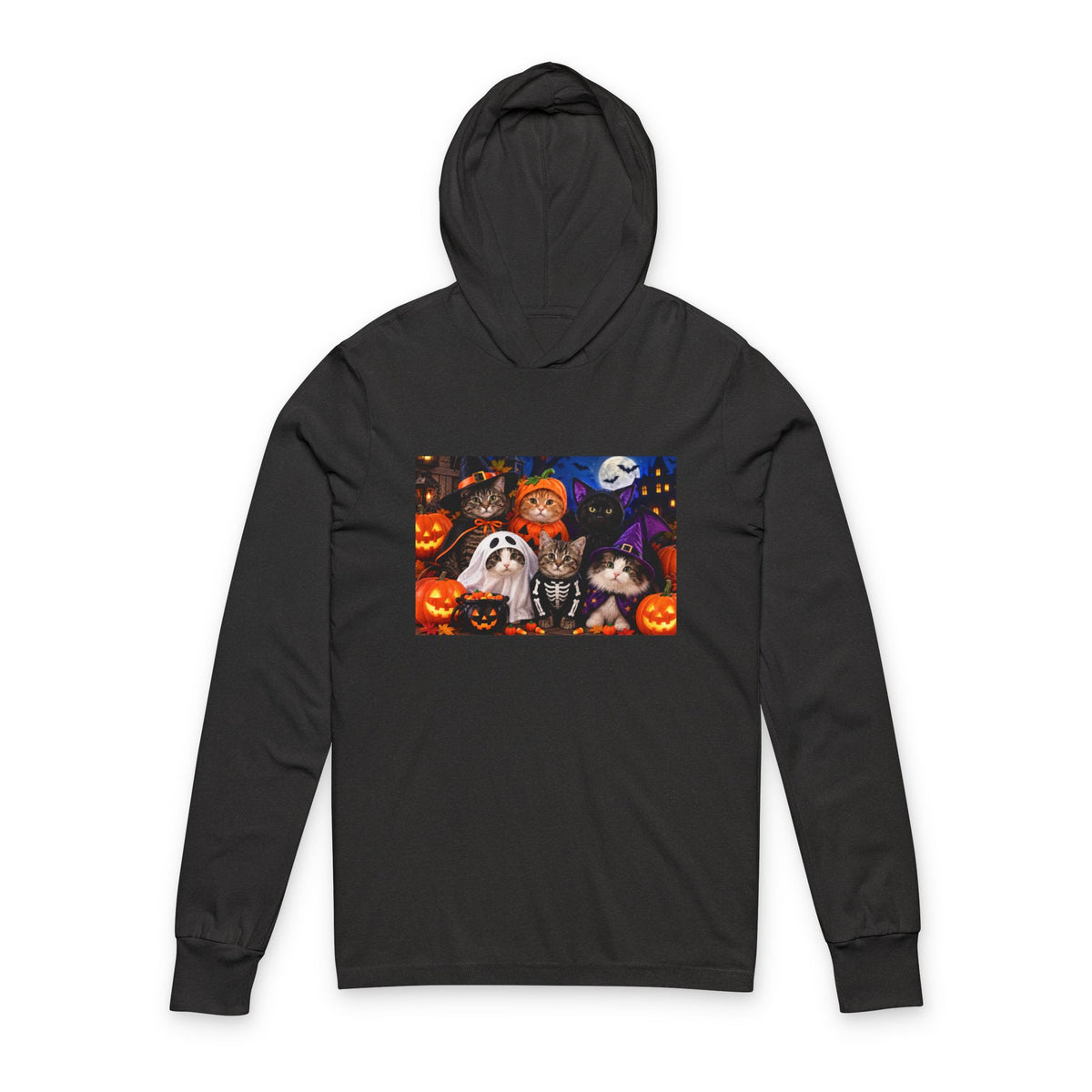 Thread Tumblrz Halloween Dogs & Cats Hooded Long Sleeve T-Shirt