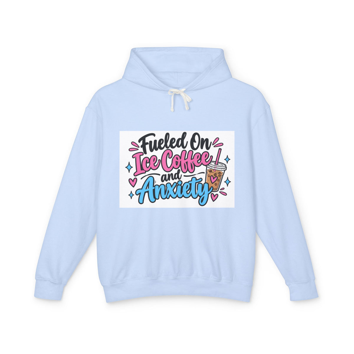 Thread Tumblrz Women's Fueled on Iced Coffee and Anxiety Cute Pastel Pullover Hoodie