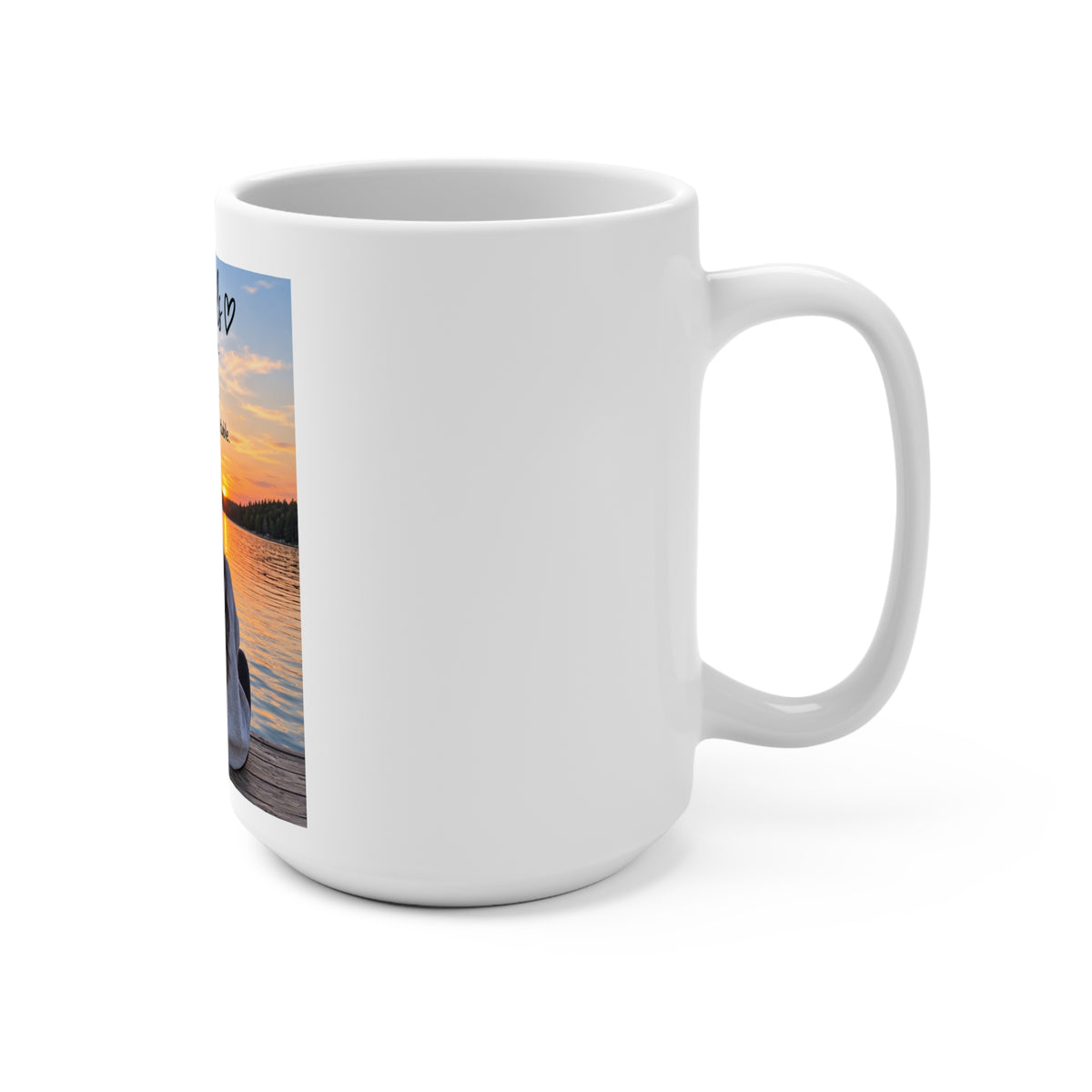 Best Friends 15oz Photo Mug - "Best Friends" Sentimental Gift with Sunset Lake Design