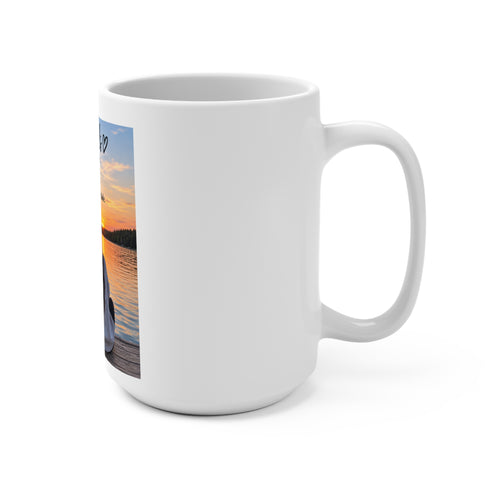 Best Friends 15oz Photo Mug - "Best Friends" Sentimental Gift with Sunset Lake Design
