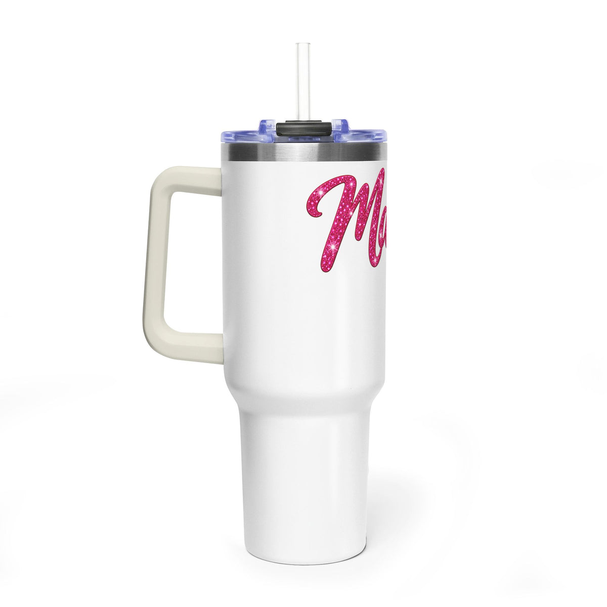 Thread Tumblrz 40oz Mama Pink Glitter Vacuum Insulated Travel Tumbler