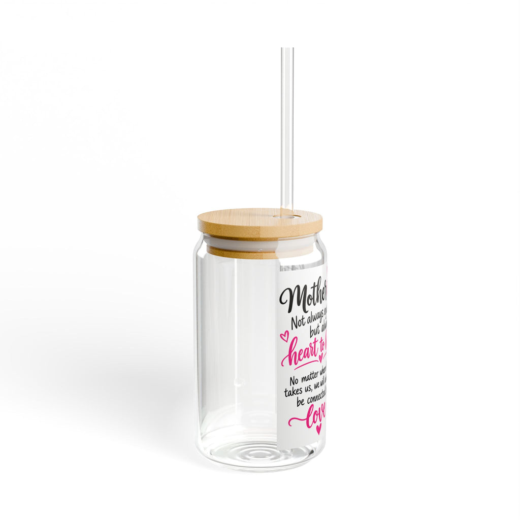 Thread Tumblrz 16oz Mother & Daughter Heart to Heart Glass Sipper with Straw