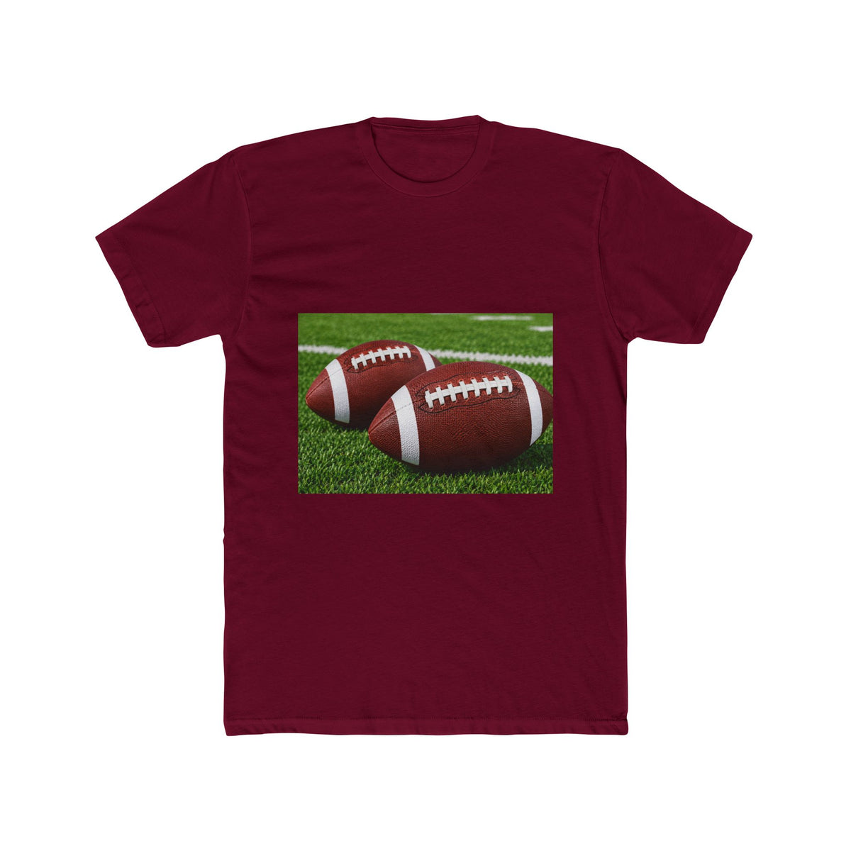 Thread Tumblrz Men's Football Graphic Cotton T-Shirt — Two Footballs on Field
