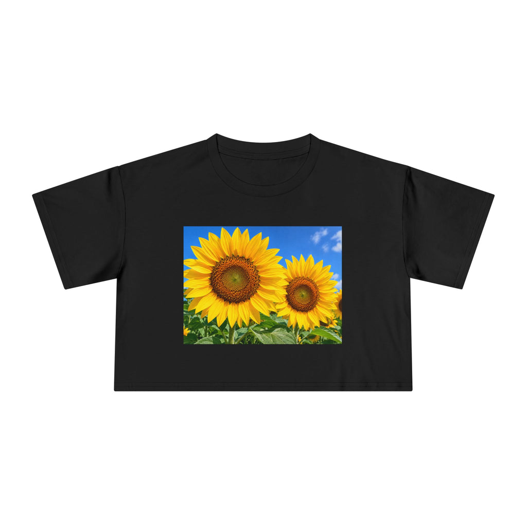 Thread Tumblrz Women's Sunflower Print Crop T-Shirt