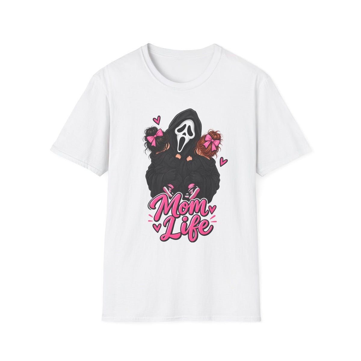 Thread Tumblrz Women's Mom Life Cute Scream Mask Horror Graphic T-Shirt