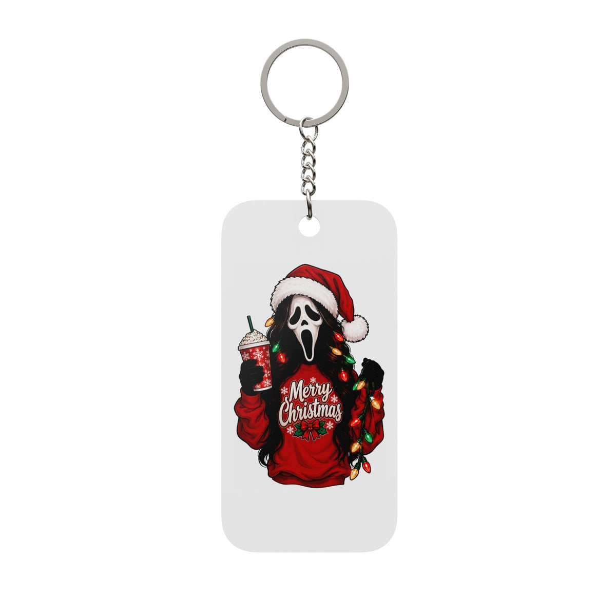 Christmas Scream Keychain — Double-Sided Holiday Horror Charm