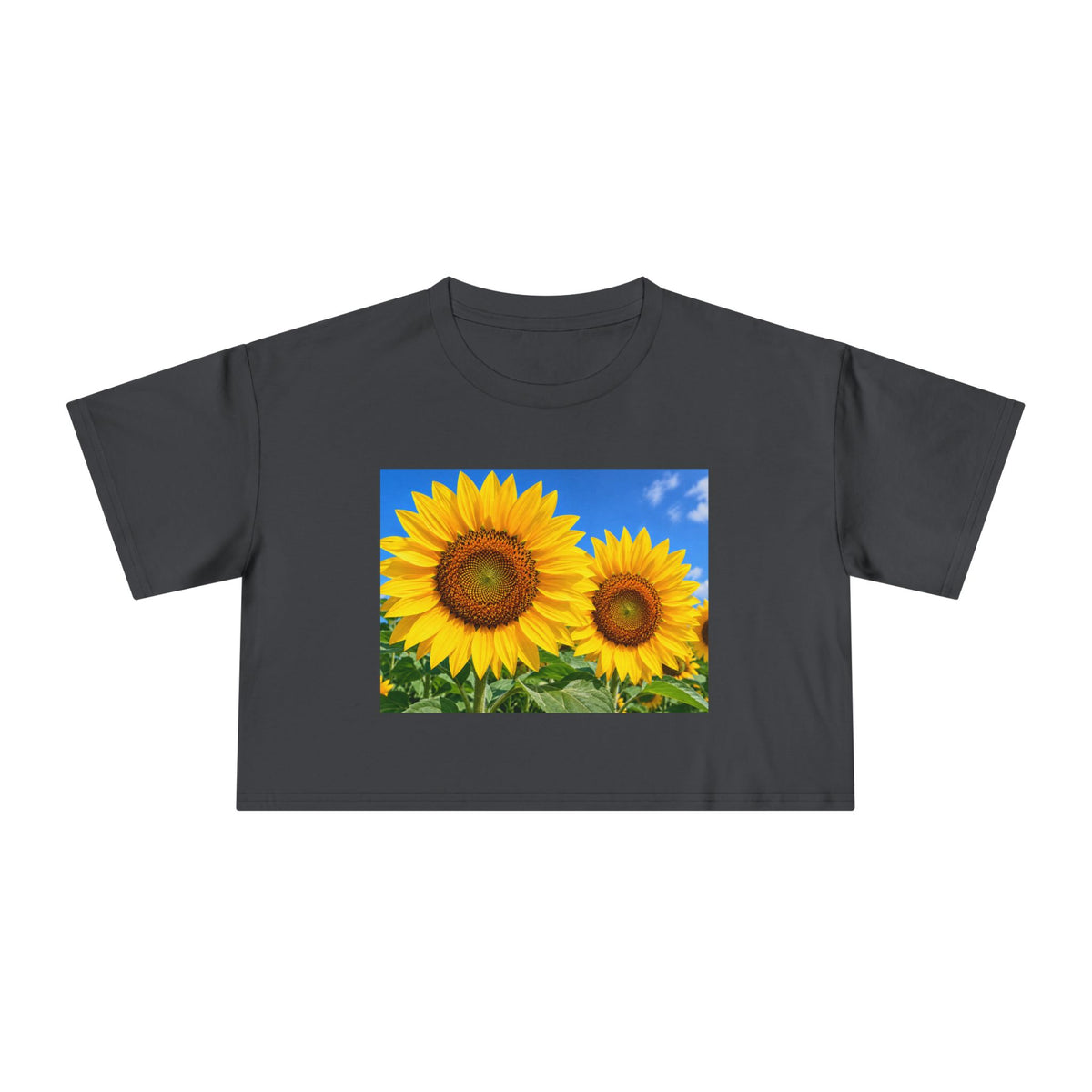 Thread Tumblrz Women's Sunflower Print Crop T-Shirt