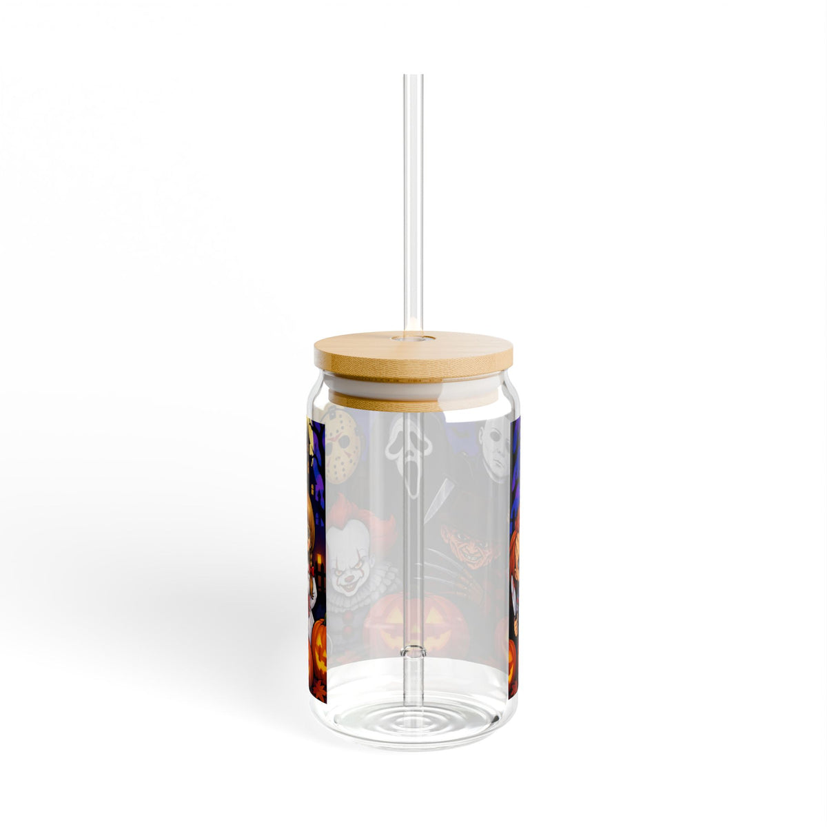 Thread Tumblrz 16oz Halloween Horror Characters Glass Sipper — Michael Myers, Ghostface, Freddy