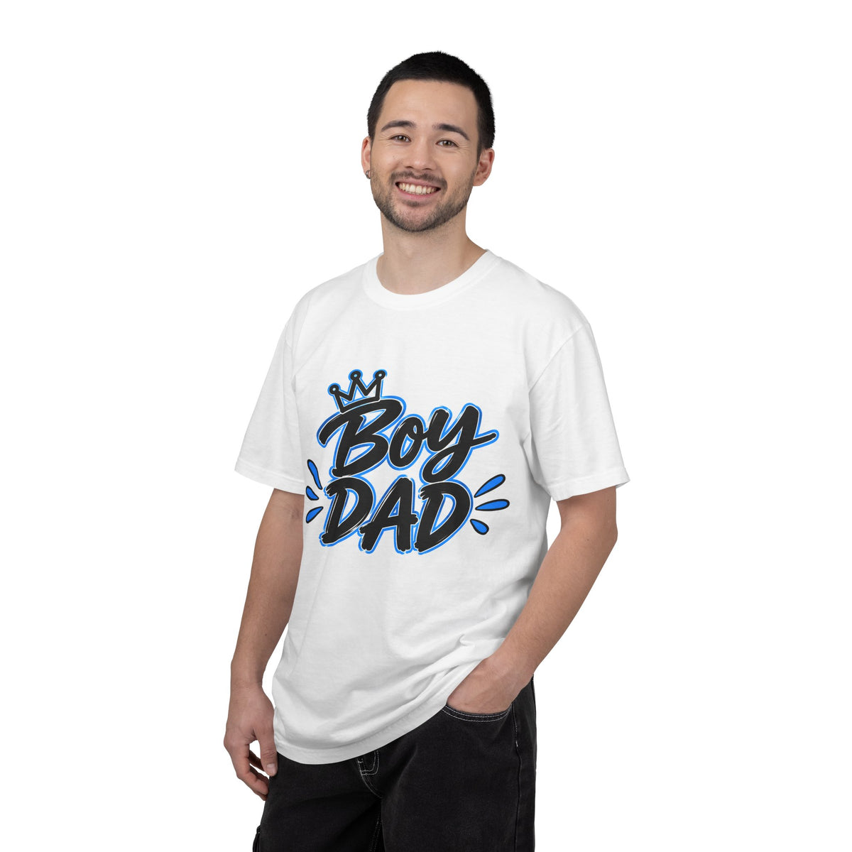 Thread Tumblrz Men's Boy Dad Retro Blue Script Father's Day Graphic T-Shirt
